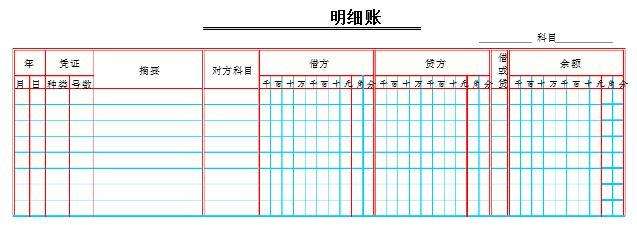 三栏式明细账